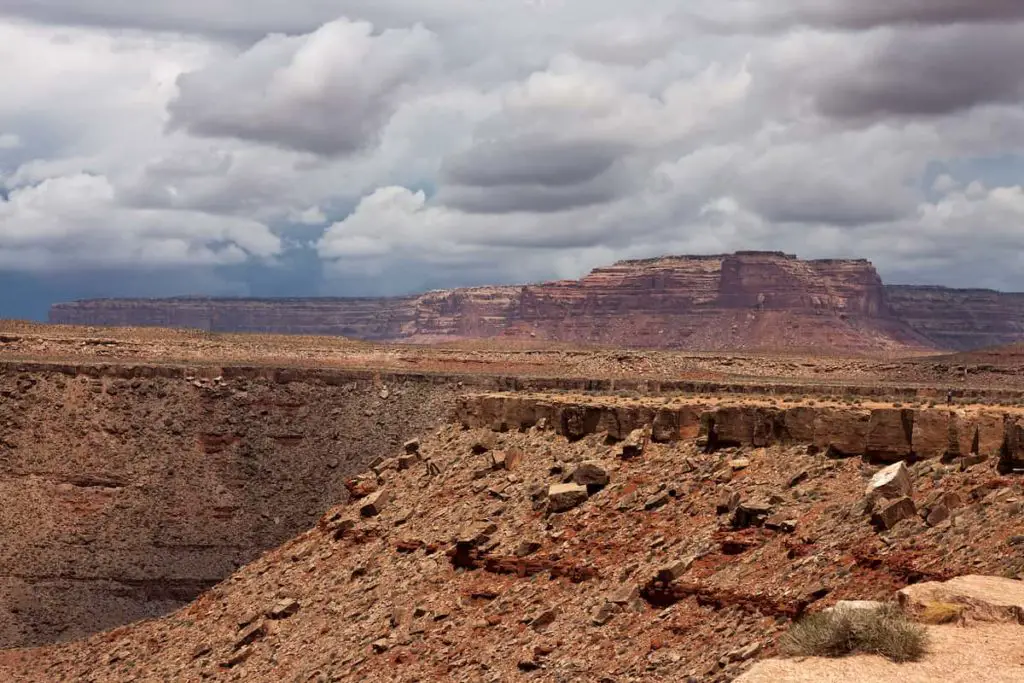 Big open canyon in the Goosenecks State Park - Surviving Thunderstorm While Hiking